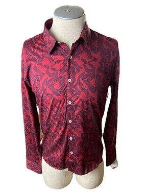 Goodman Brand Dress Shirt Mens Medium Burgundy Long Sleeves Button